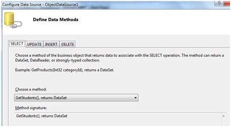 Select a data method