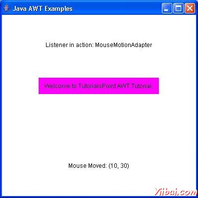 AWT MouseMotionAdapter