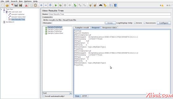 JMS Publish Sub Test Output