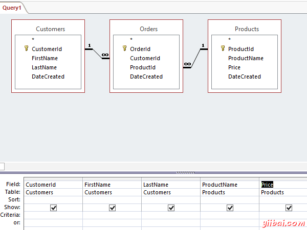 MS Access 2013: Creating a query - step 3