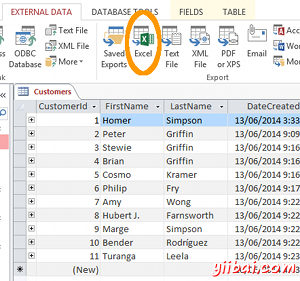 Screenshot of the Download to Excel icon