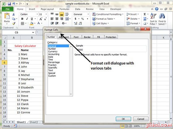 Formatting Cells option